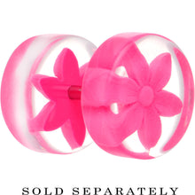 Load image into Gallery viewer, Acrylic Pretty Pink Flower Inlay Cheater Plug