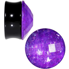 Load image into Gallery viewer, 7/8 Black Acrylic Fuchsia Galaxy Faceted Saddle Plug Set