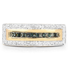 Load image into Gallery viewer, 1.08 Carat Genuine Green Sapphire .925 Sterling Silver Ring