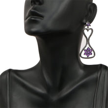 Load image into Gallery viewer, 6.31 Carat Genuine Amethyst & Black Spinel .925 Sterling Silver Earrings