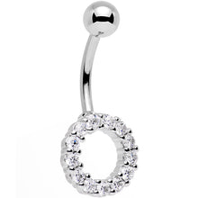 Load image into Gallery viewer, Clear Gem Stainless Steel Hollow Circle Belly Ring