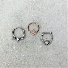 Load image into Gallery viewer, 16G 1/4 Stainless Steel Claddagh Heart and Crown Septum Clicker