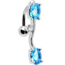 Load image into Gallery viewer, Aqua Gem Reversible Top Mount Belly Ring