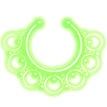 Load image into Gallery viewer, White Acrylic Tribal Blossom Glow in the Dark Clip On Fake Septum Ring