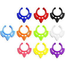 Load image into Gallery viewer, Acrylic Fruit on the Vine Clip On Fake Septum Ring 10 Pack Set