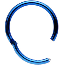 Load image into Gallery viewer, 16G 3/8 Blue Anodized Hinged Segment Ring
