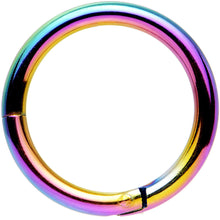 Load image into Gallery viewer, 14G 3/8 Rainbow Anodized Hinged Segment Ring