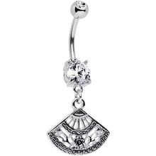 Load image into Gallery viewer, Clear Gem Fancy Fan Dangle Belly Ring Created with Crystals