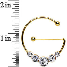 Load image into Gallery viewer, Clear Gold PVD Universal Nipple Ring Set Created with Crystals