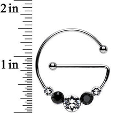 Load image into Gallery viewer, Black and Clear Universal Nipple Ring Set Created with Crystals
