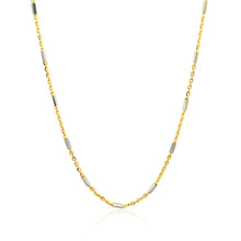 Load image into Gallery viewer, Bar Links Pendant Chain in 14k Two Tone Gold (1.4mm)
