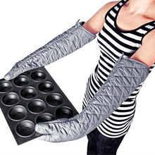 Load image into Gallery viewer, 58cm Oven Gloves Long Oven Mitt Kitchen Glove BBQ Heat-resistant Cotton Cooking Barbecue Baking Tools Kitchen Accessories Heat Resistant Cooking Oven Gloves Can be Used for Grilling Cooking BBQ