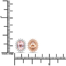 Load image into Gallery viewer, 1.61 Carat Genuine Morganite and White Diamond 14K Rose Gold Earrings