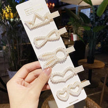 Load image into Gallery viewer, 5/8PCS/Set Women Girls Elegant Imitation Pearls Geometric Hairpins Sweet Hair Ornament Clips Barrettes Gorgeous Fashion Hair Accessories For Women