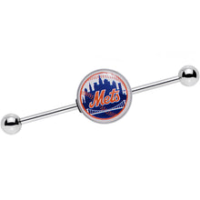 Load image into Gallery viewer, 14G Officially Licensed MLB New York Mets Industrial Barbell 38mm
