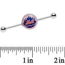 Load image into Gallery viewer, 14G Officially Licensed MLB New York Mets Industrial Barbell 38mm