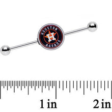 Load image into Gallery viewer, 14G Licensed MLB Houston Astros Industrial Barbell 38mm