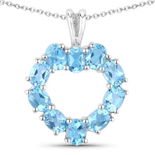 Load image into Gallery viewer, 1.90 Carat Genuine Swiss Blue Topaz .925 Sterling Silver Pendant