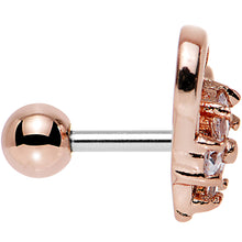 Load image into Gallery viewer, Clear CZ Rose Gold Plated Heart Cartilage Earring 16G 1/4