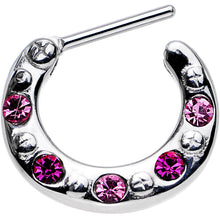 Load image into Gallery viewer, 16G 5/16 Pink and Dark Pink Gem Septum Clicker