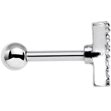 Load image into Gallery viewer, 16G Clear CZ Gem Paved Initial X Tragus Cartilage Earring 1/4