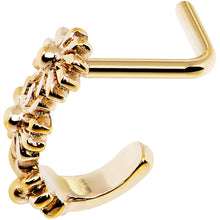 Load image into Gallery viewer, 18G Gold PVD Daisy Flower Chain Faux Hoop L Shaped Nose Ring