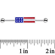 Load image into Gallery viewer, 14G USA All Day American Flag Industrial Barbell 38mm