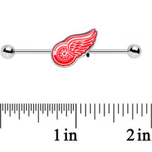 Load image into Gallery viewer, Officially Licensed NHL Detroit Red Wings Logo Industrial Barbell 38mm