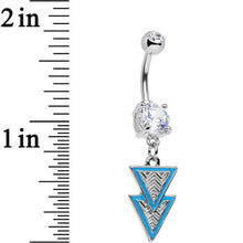 Load image into Gallery viewer, Clear Gem Pretty Popstar Blue Tiered Triangles Dangle Belly Ring