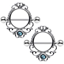 Load image into Gallery viewer, 14G 3/4 Faux Turquoise Decadent Dalliance Nipple Shield Set
