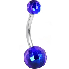 Load image into Gallery viewer, Dark Blue Acrylic Big Bottom Disco Ball Basic Belly Ring