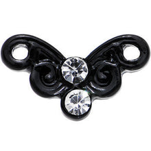 Load image into Gallery viewer, 16G 1/4 Clear Gem Black Steel Swirly Butterfly Cartilage Earring