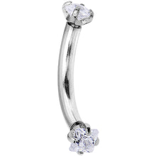 Load image into Gallery viewer, 16G 5/16 Clear 2mm CZ Steel Internally Threaded Eyebrow Ring