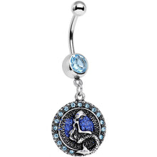 Load image into Gallery viewer, Aqua Gem Mythical Mermaid Dangle Belly Ring