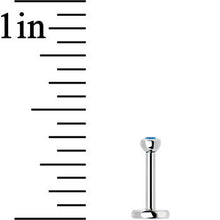 Load image into Gallery viewer, 18G 1/4 Aqua 2mm CZ Gem Internally Threaded Cartilage Earring