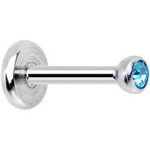 Load image into Gallery viewer, 18G 1/4 Aqua 2mm CZ Gem Internally Threaded Cartilage Earring