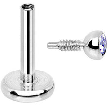 Load image into Gallery viewer, 18G 1/4 Tanzanite 2mm CZ Internally Threaded Cartilage Earring