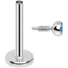 Load image into Gallery viewer, 18G 5/16 Aqua 2mm CZ Internally Threaded Labret Monroe Tragus