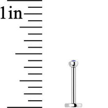 Load image into Gallery viewer, 18G 5/16 Tanzanite 2mm CZ Gem Internally Threaded Labret