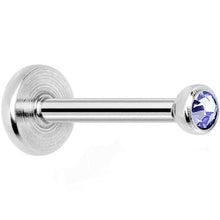 Load image into Gallery viewer, 18G 5/16 Tanzanite 2mm CZ Gem Internally Threaded Labret