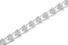 Load image into Gallery viewer, Sterling Silver Diamond Wave-Style Link Bracelet (0.5 cttw, I-J Color, I3 Clarity)