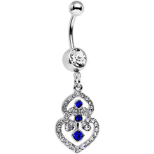 Load image into Gallery viewer, Clear Blue Gem Fancy Delilah Dangle Belly Ring