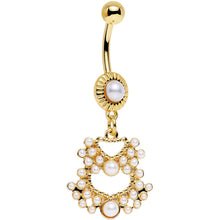Load image into Gallery viewer, White Gem Gold PVD Fancy Daylight Delilah Dangle Belly Ring