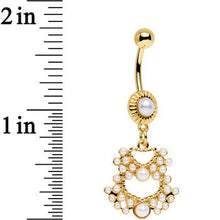 Load image into Gallery viewer, White Gem Gold PVD Fancy Daylight Delilah Dangle Belly Ring