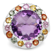 Load image into Gallery viewer, 10.16 Carat Genuine Multi Stone .925 Sterling Silver Ring