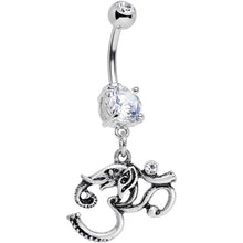 Load image into Gallery viewer, Clear Gem Om My Favorite Lucky Elephant Dangle Belly Ring