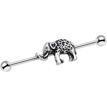 Load image into Gallery viewer, 14G Stainless Steel Wise as an Elephant Industrial Barbell 38mm