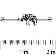 Load image into Gallery viewer, 14G Stainless Steel Wise as an Elephant Industrial Barbell 38mm