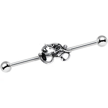 Load image into Gallery viewer, 14G Clear Gem Steel Aesthetic Elephant Industrial Barbell 38mm