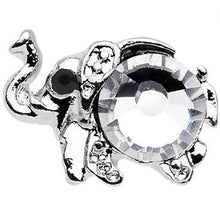 Load image into Gallery viewer, 16G 1/4 Clear Gem Steel Glam Elephant Tragus Cartilage Earring